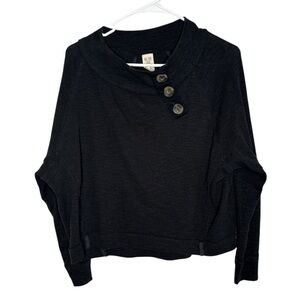 We The Free Don't Forget Me Black Long Sleeve Knit Top XS